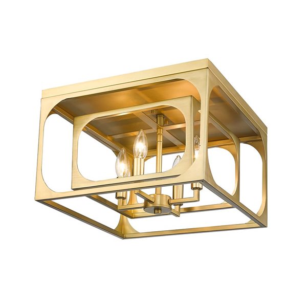 Z-Lite Rubbed Brass Easton 4-Light Flush Mount