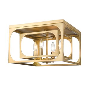 Z-Lite Rubbed Brass Easton 4-Light Flush Mount