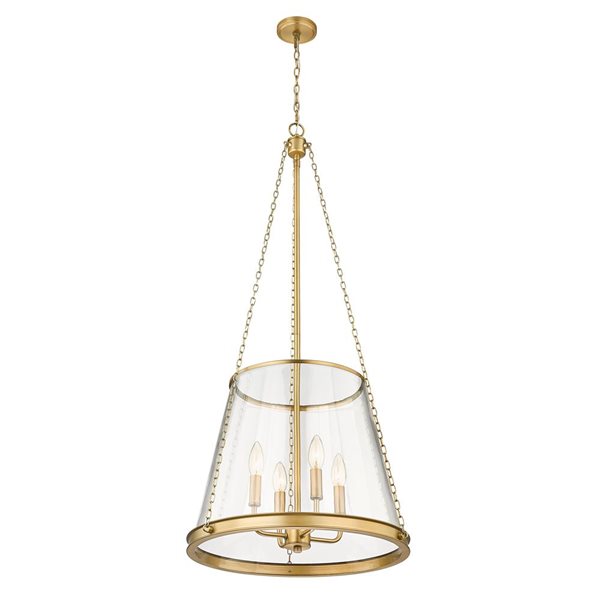 Z-Lite Rubbed Brass Prescott 4-Light Pendant