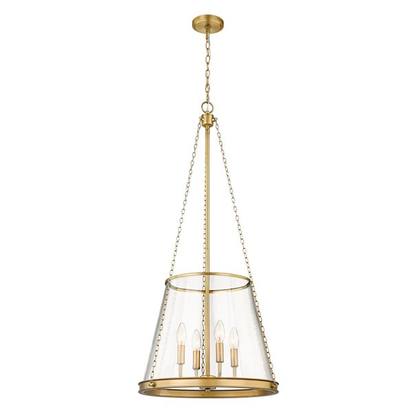 Z-Lite Rubbed Brass Prescott 4-Light Pendant