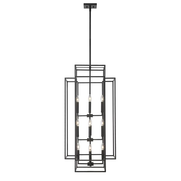 Z-Lite Matte Black Titania 12-Light Pendant