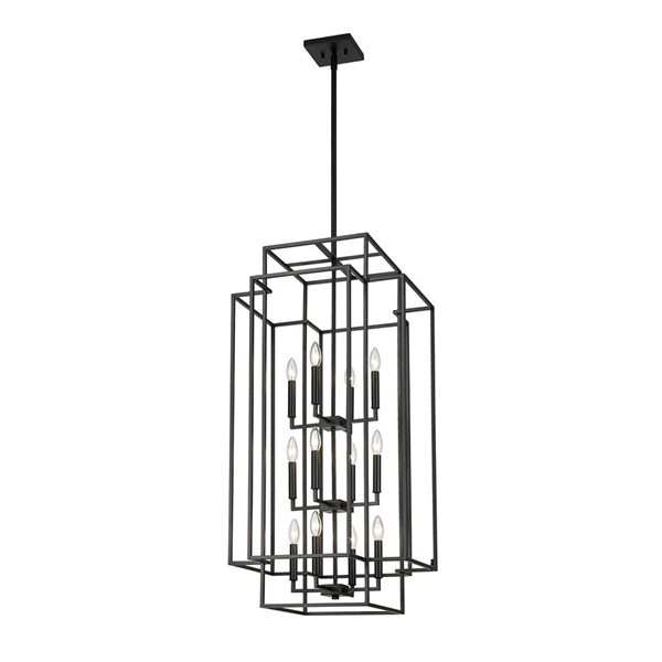 Z-Lite Matte Black Titania 12-Light Pendant