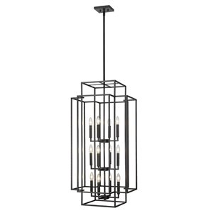 Z-Lite Matte Black Titania 12-Light Pendant