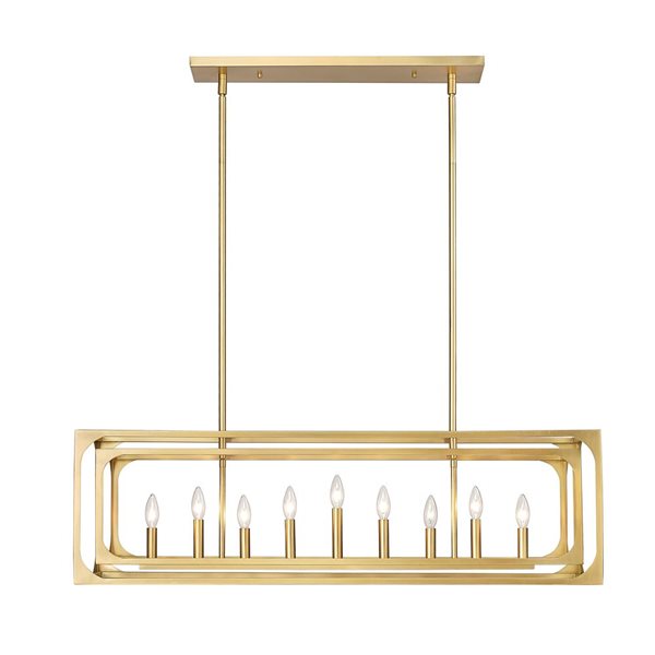 Z-Lite Brushed Brass Metal Easton 9-Light Island Lighting