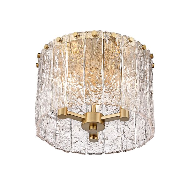 Z-Lite Modern Gold Glacier 3-Light Flush Mount