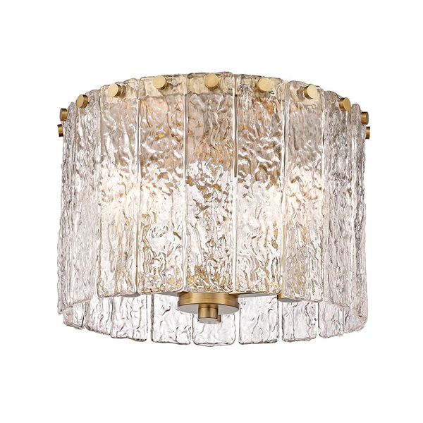 Z-Lite Modern Gold Glacier 3-Light Flush Mount