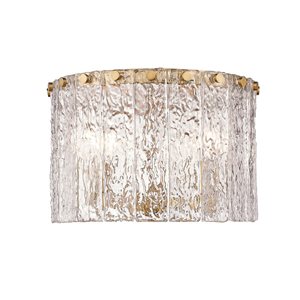 Z-Lite Modern Gold Glacier 3-Light Flush Mount