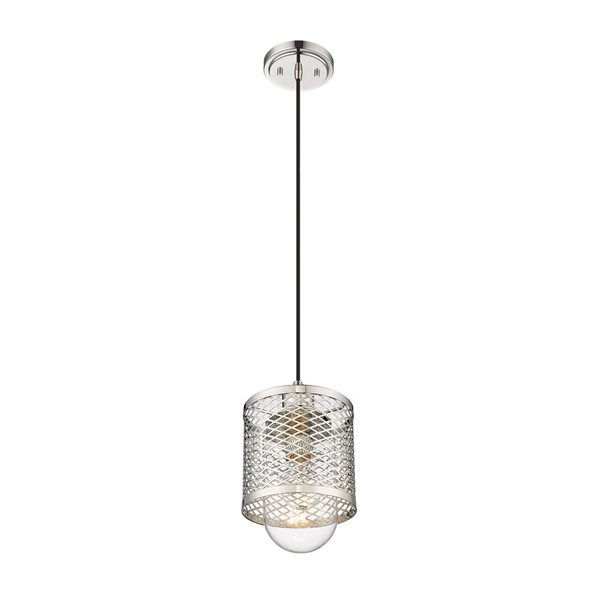 Z-Lite Polished Nickel Kipton 1-Light Mini Pendant