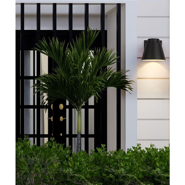 Z-Lite Black 12-in Asher 1-Light Outdoor Wall Sconce