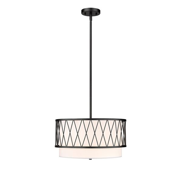 Z-Lite Matte Black Dalton 3-Light Pendant