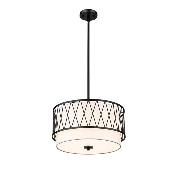 Z-Lite Matte Black Dalton 3-Light Pendant