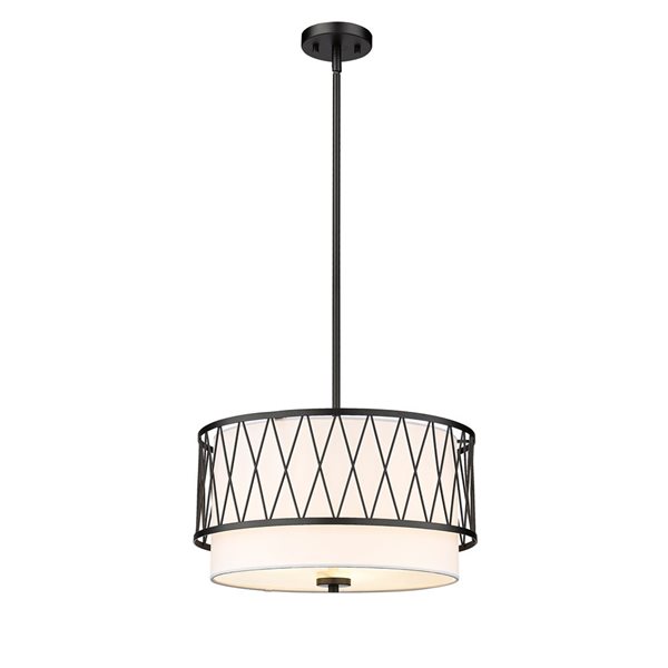 Z-Lite Matte Black Dalton 3-Light Pendant