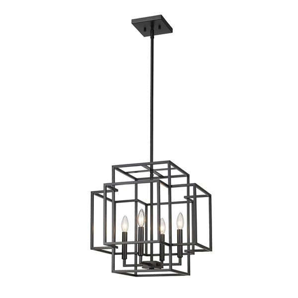 Z-Lite Matte Black Titania 4-Light Pendant