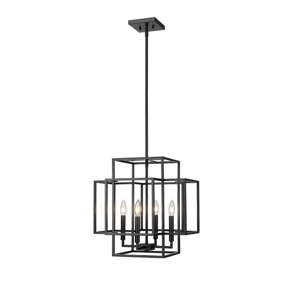 Z-Lite Matte Black Titania 4-Light Pendant