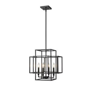 Z-Lite Matte Black Titania 4-Light Pendant