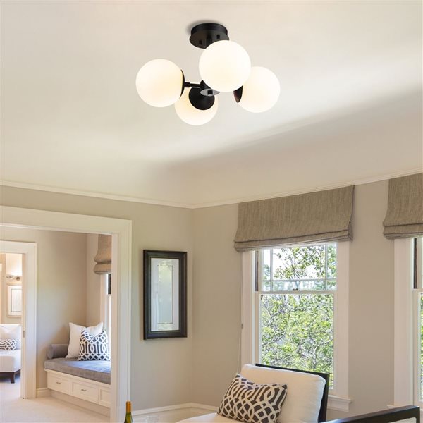 Z-Lite Contemporary/Modern Midnetic 4-Light Semi Flush Mount