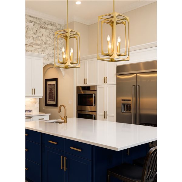 Z-Lite Rubbed Brass Easton 4-Light Chandelier