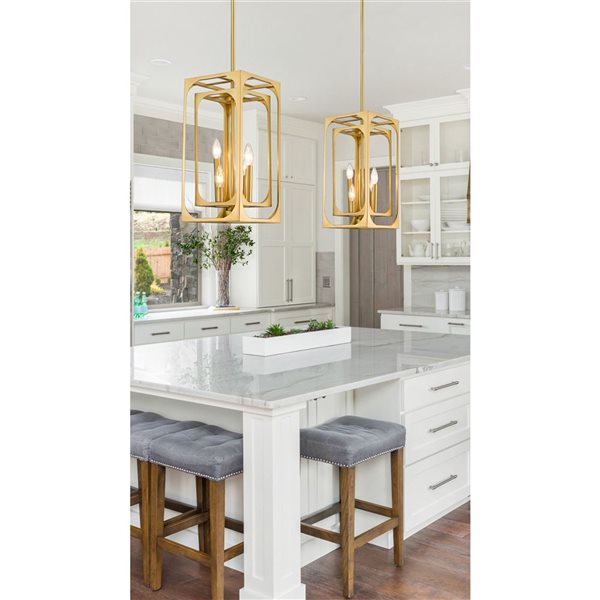 Z-Lite Rubbed Brass Easton 4-Light Chandelier