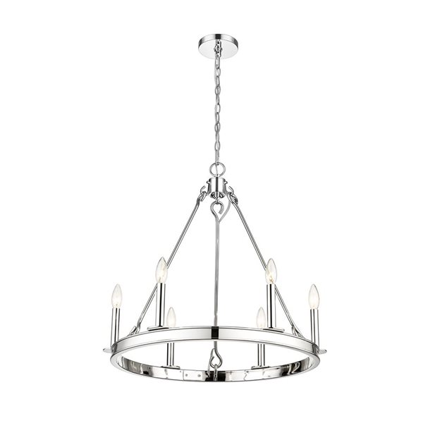 Z-Lite Polished Nickel Barclay 6-Light Chandelier