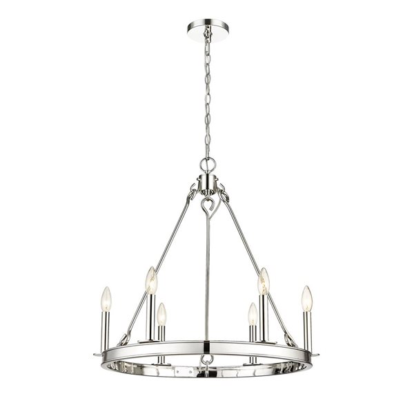 Z-Lite Polished Nickel Barclay 6-Light Chandelier