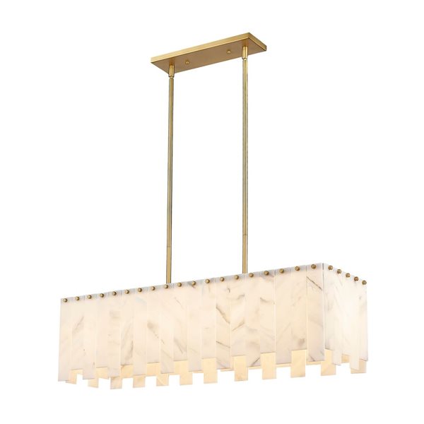 Z-Lite Brushed Brass Alabaster Viviana 5-Light Island Lighting