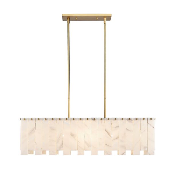 Z-Lite Brushed Brass Alabaster Viviana 5-Light Island Lighting