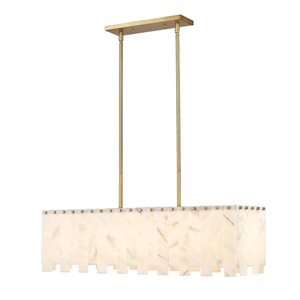 Z-Lite Brushed Brass Alabaster Viviana 5-Light Island Lighting