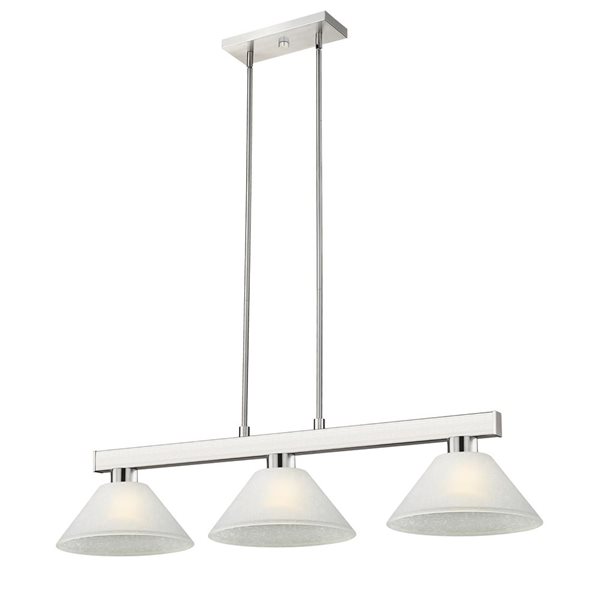 Z-Lite Brushed Nickel Cobalt 3-Light Billiard Light