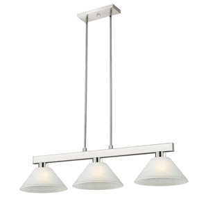 Z-Lite Brushed Nickel Cobalt 3-Light Billiard Light