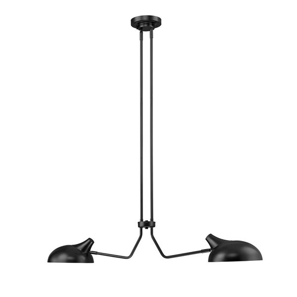 Z-Lite Matte Black Metal Bellamy 2-Light Island Lighting