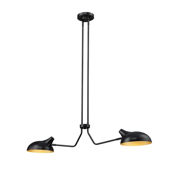 Z-Lite Matte Black Metal Bellamy 2-Light Island Lighting