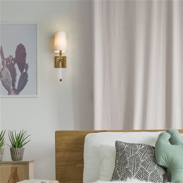 Z-Lite Rubbed Brass Sophia 1-Light Wall Sconce