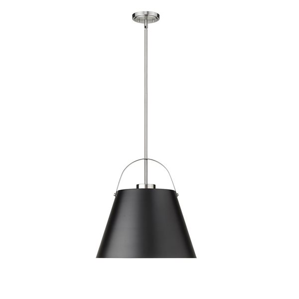 Z-Lite Matte Black and Brushed Nickel Z-Studio 1-Light Pendant