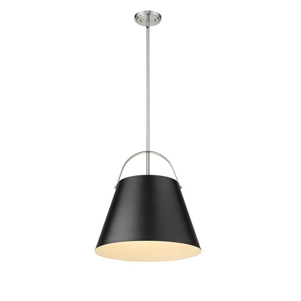 Z-Lite Matte Black and Brushed Nickel Z-Studio 1-Light Pendant