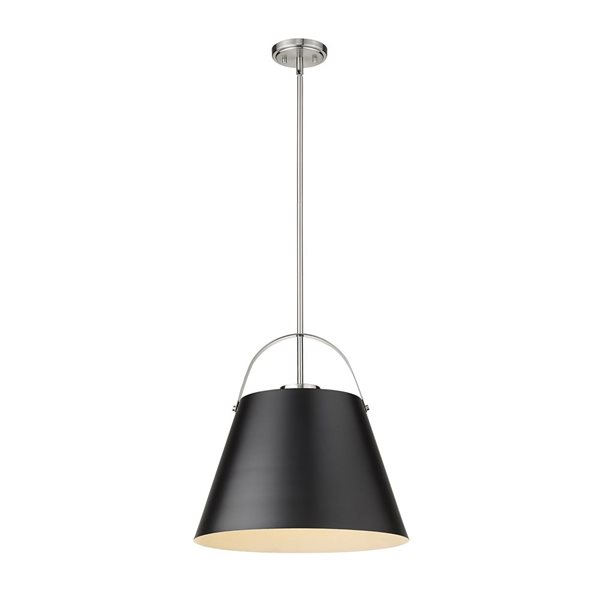 Z-Lite Matte Black and Brushed Nickel Z-Studio 1-Light Pendant