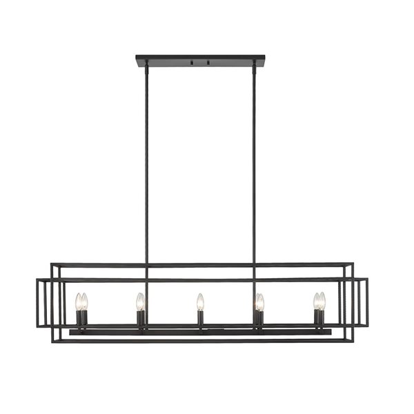 Z-Lite Matte Black Titania 10-Light Island Lighting