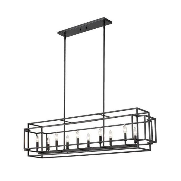 Z-Lite Matte Black Titania 10-Light Island Lighting