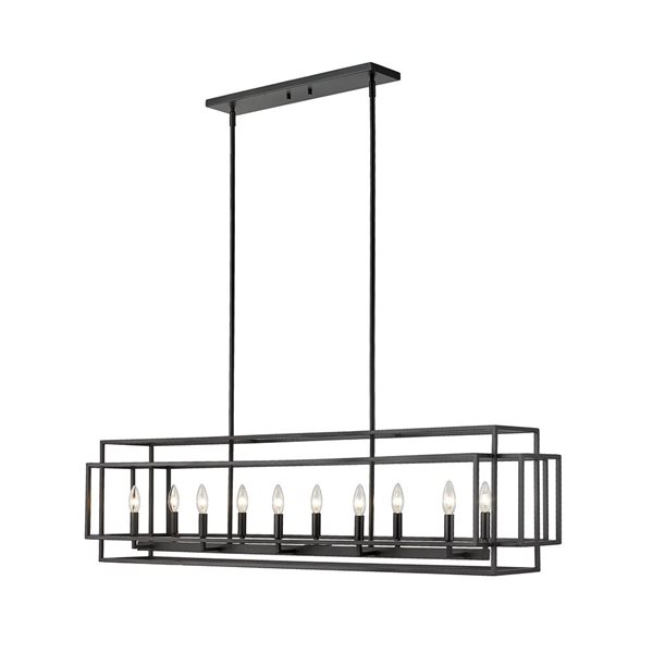 Z-Lite Matte Black Titania 10-Light Island Lighting