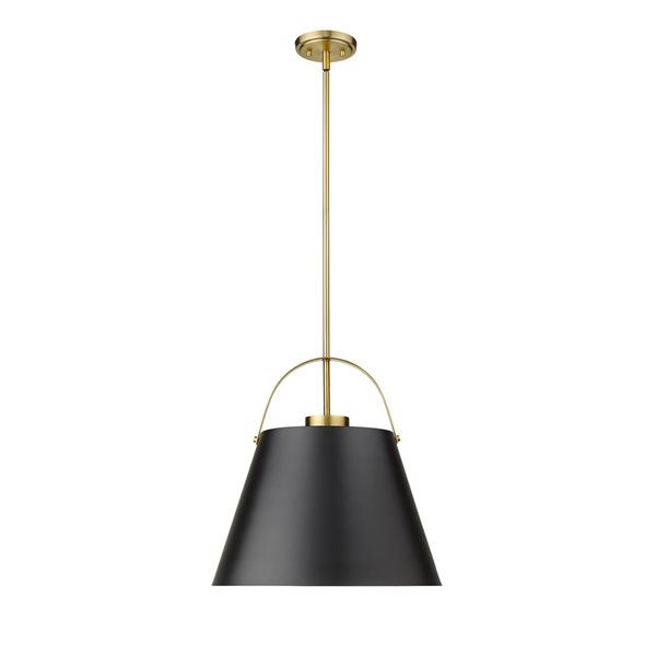 Z-Lite Matte Black and Heritage Brass Z-Studio 1-Light Pendant