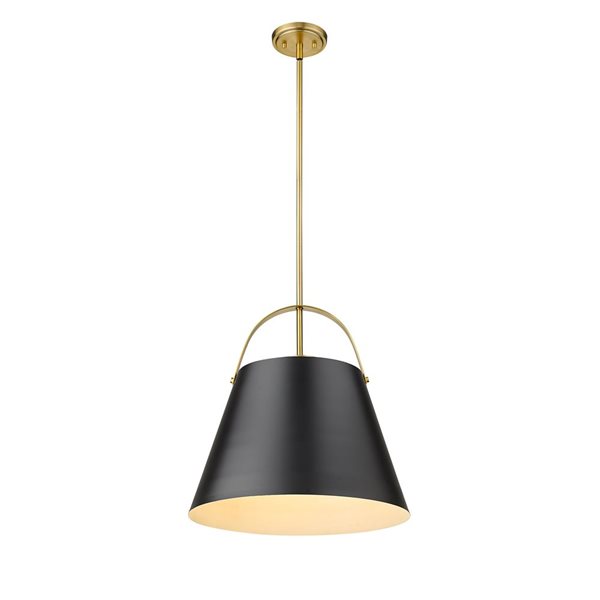 Z-Lite Matte Black and Heritage Brass Z-Studio 1-Light Pendant