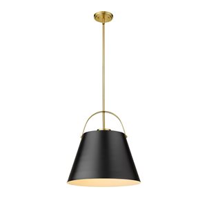 Z-Lite Matte Black and Heritage Brass Z-Studio 1-Light Pendant