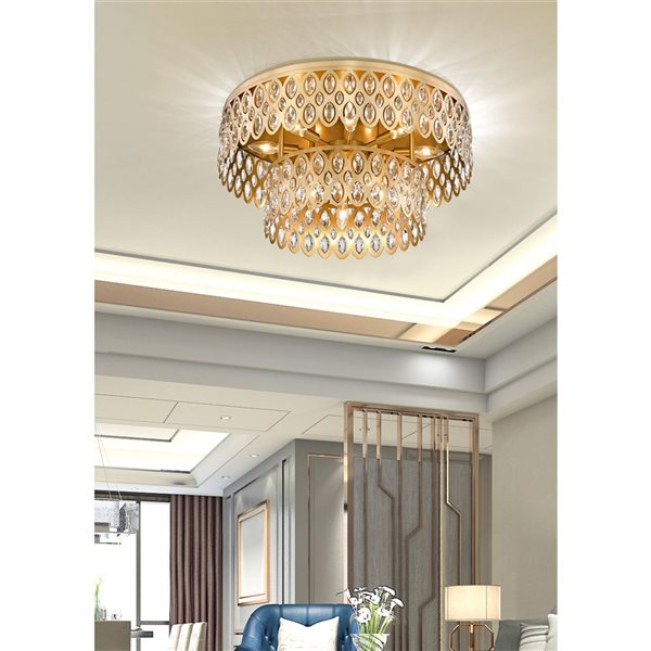 Z-Lite Heirloom Brass Dealey 12-Light Flush Mount