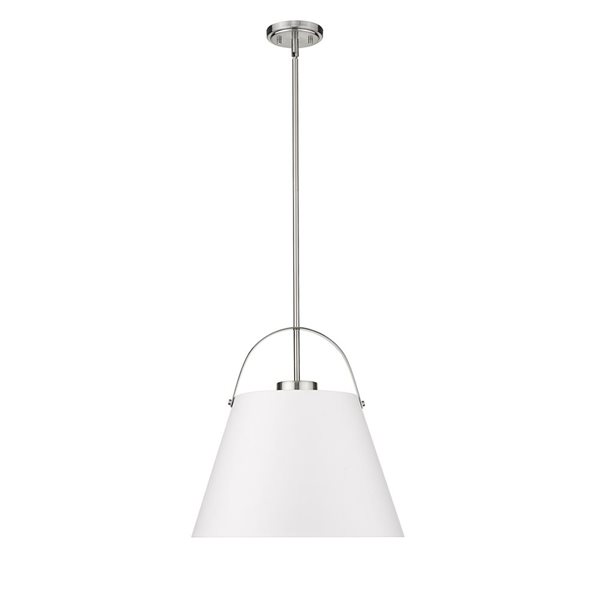 Z-Lite Matte White and Brushed Nickel Z-Studio 1-Light Pendant