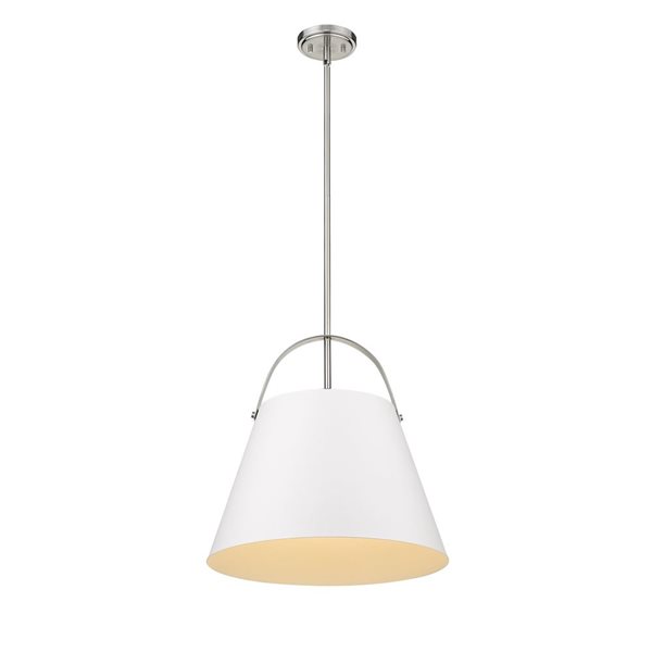 Z-Lite Matte White and Brushed Nickel Z-Studio 1-Light Pendant