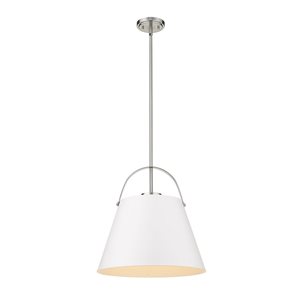 Z-Lite Matte White and Brushed Nickel Z-Studio 1-Light Pendant