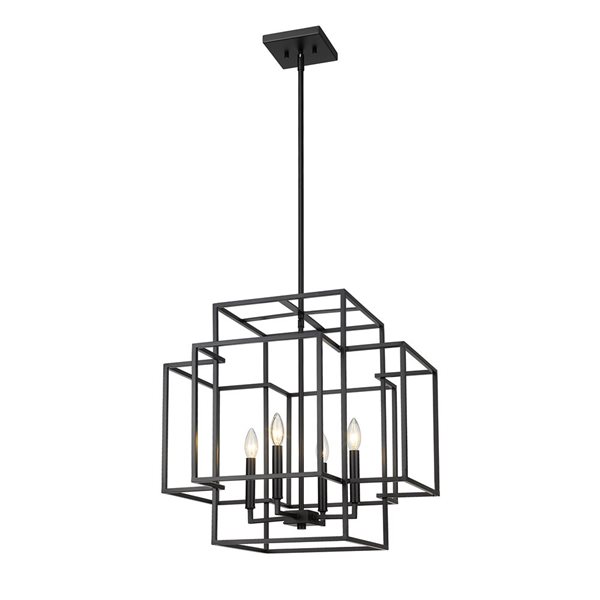 Z-Lite Matte Black Titania 4-Light Pendant