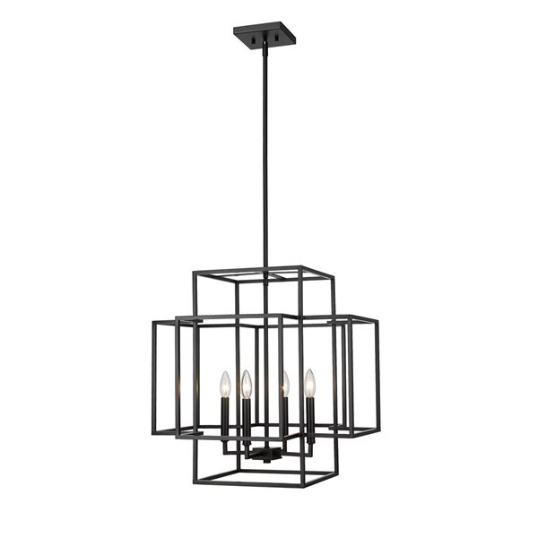 Z-Lite Matte Black Titania 4-Light Pendant