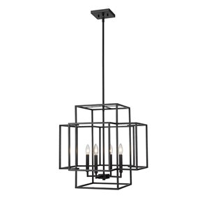 Z-Lite Matte Black Titania 4-Light Pendant