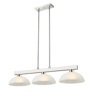 Z-Lite Brushed Nickel Cobalt 3-Light Billiard Light