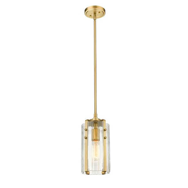 Z-Lite Rubbed Brass Alverton 1-Light Mini Pendant